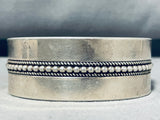 Stunning Vintage Signed Native American Navajo Sterling Silver Immense Bracelet-Nativo Arts