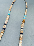 Super Intricate Vintage Native American Navajo Turquoise Inlay Bear Sterling Silver Necklace-Nativo Arts