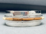 Very Unique Vintage Southwest Sterling Silver Inlay Wood Bracelet-Nativo Arts