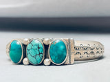 Incredible Vintage Native American Navajo Spiderweb Turquoise Sterling Silver Bracelet-Nativo Arts
