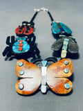 Most Unique Santo Domingo Bug Beauty Inlay Sterling Silver Necklace-Nativo Arts