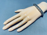 Unbelievable Native American Navajo Sterling Silver Signed Bracelet-Nativo Arts