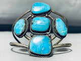 Huge Vintage Native American Navajo Turquoise Cross Sterling Silver Bracelet-Nativo Arts