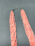 Dropdead Fab!! Native American Navajo Pink Coral Sterling Silver Necklace-Nativo Arts