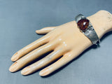 Heart Of Ancient Tree Sap Vintage Native American Navajo Sterling Silver Bracelet-Nativo Arts