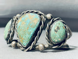 Museum Vintage Native American Navajo Royston Turquoise Sterling Silver Wire Bracelet Old-Nativo Arts