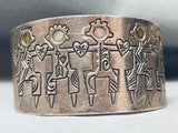 Native American Rare Vintage Southwest Kachina Sterling Silver Bracelet Cuff-Nativo Arts
