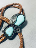 Tremendous Vintage Native American Navajo #8 Turquoise Mine Sterling Silver Bolo-Nativo Arts