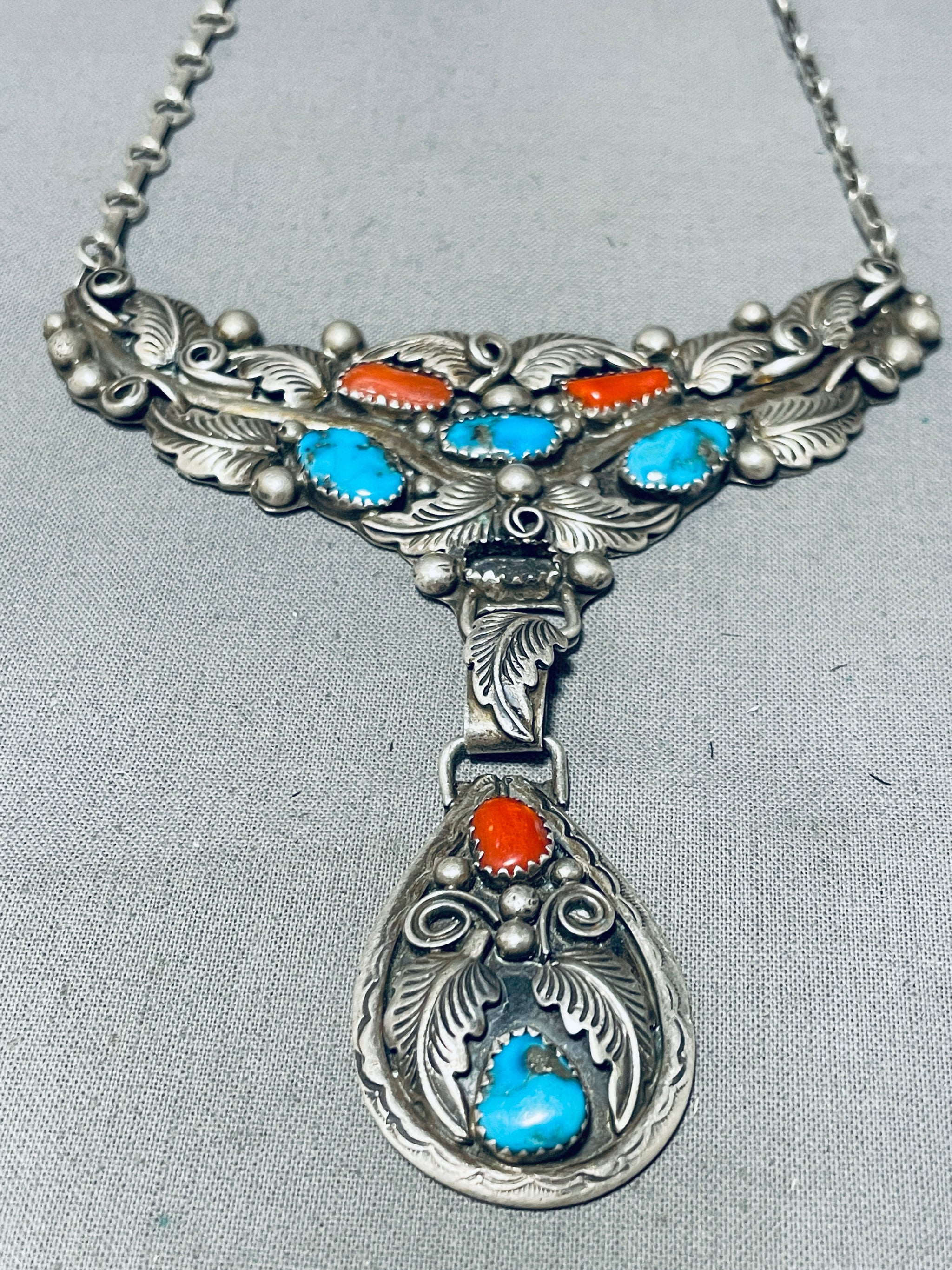 Al Yazzie!! Vintage Native American Navajo Turquoise Coral