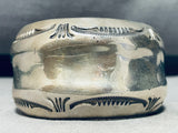Native American Orville Tsinnie Vintage Navaj Thick Sterling Silver Bracelet-Nativo Arts
