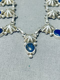 Fascinating Native American Navajo Lapis Sterling Silver Necklace-Nativo Arts
