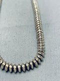 Sturdy Hand Tooled Vintage Native American Navajo Signed Sterling Silver Necklace-Nativo Arts