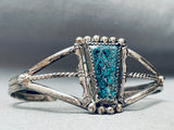 One Of The Best Vintage Native American Navajo Spiderweb Turquoise Sterling Silver Bracelet-Nativo Arts