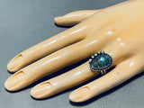 Expressive Vintage Native American Navajo Royston Turquoise Sterling Silver Ring-Nativo Arts