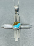 Amazing Native American Navajo Turquoise Sterling Silver Zia Rob Yellowhorse Necklace-Nativo Arts