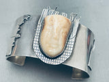 Detailed Vintage Southwest Face Sterling Silver Bracelet Cuff-Nativo Arts