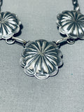 Rare Vintage Native American Navajo Sterling Silver Squash Blossom Necklace-Nativo Arts