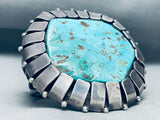 Heavy 95 Grams Vintage Native American Navajo Turquoise Sterling Silver Bracelet-Nativo Arts