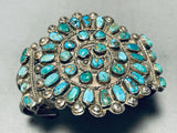 1940's Rare Vintage Native American Navajo Turquoise Sterling Silver Cluster Bracelet-Nativo Arts