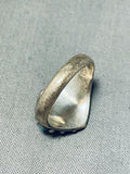 Native American Elegant Vintage Zuni Blue Gem Turquoise Sterling Silver Ring-Nativo Arts