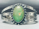 Early Green Turquoise Vintage Native American Navajo Sterling Silver Bracelet Cuff-Nativo Arts