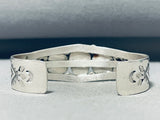 Rare Beauty Signed Native American Navajo 3 Carico Lake Turquoise Sterling Silver Stars Bracelet-Nativo Arts