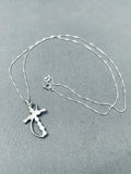 Lula Bowanna Vintage Native American Navajo Green Turquoise Sterling Silver Cross Necklace-Nativo Arts