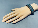 Gary Nez Superb Spiderweb Turquoise!! Vintage Native American Navajo Sterling Silver Bracelet-Nativo Arts