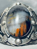 Misty Mountain Vintage Native American Navajo Petrified Wood Sterling Silver Bracleet-Nativo Arts