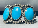 Fabulous Vintage Native American Navajo Sleeping Beauty Turquoise Sterling Silver Bracelet-Nativo Arts