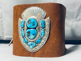 Arrowhead Protector Vintage Native American Navajo Turquoise Sterling Silver Ketoh Bracelet-Nativo Arts