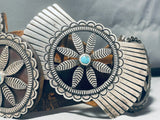 628 Grams Vintage Native American Navajo Turquoise Sterling Silver Concho Belt-Nativo Arts