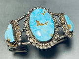 Museum Quality Vintage Native American Navajo #8 Turquoise Sterling Silver Bracelet-Nativo Arts