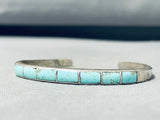 Marvelous Vintage Native American Zuni #8 Turquoise Mine Sterling Silver Bracelet-Nativo Arts