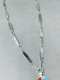 Noteworthy Native American Navajo Jet Sterling Silver Cosmic Kachina Necklace-Nativo Arts