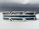 Important Chi Vintage Native American Navajo Feather Sterling Silver Bracelet
