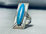 Fantastic Vintage Native American Navajo Morenci Turquoise Sterling Silver Ring-Nativo Arts