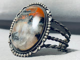 Hand Woven Ropes Vintage Native American Navajo Petrified Wood Sterling Silver Bracelet-Nativo Arts