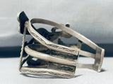One Of The Best Ever Vintage Native American Zuni Roandrunner Inlay Sterling Silver Bracelet-Nativo Arts