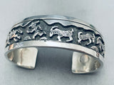 Memory Of Artist Vintage Native American Navajo Sterling Silver Bracelet Cuff-Nativo Arts