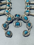 Gasp! Lee Vintage Native American Navajo Turquoise Sterling Silver Squash Blossom Necklace-Nativo Arts