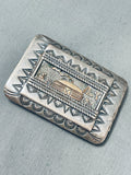 Sturdy 74 G Vintage Native American Navajo Gold Sterling Silver Intricate Buckle-Nativo Arts