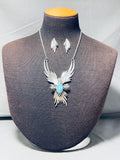 Hand Tooled Flare!! Charlie Johnson Vintage Native American Navajo Sterling Silver Necklace-Nativo Arts
