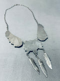 One Of The Most Fabulous Vintage Native American Navajo Pearl Sterling Silver Necklace-Nativo Arts