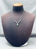 Bertha Bowanna Vintage Zuni Turquoise Sterling Silver Necklace-Nativo Arts