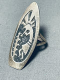 Exceptional Vintage Native American Navajo Tommy Singer Sterling Silver Kokopelli Ring-Nativo Arts