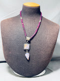 Phosphosiderite!! Rare Vintage Native American Navajo Sterling Silver Necklace-Nativo Arts
