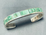 Larry Loretto Vintage Native American Zuni Cripple Creek Turquoise Sterling Silver Bracelet-Nativo Arts
