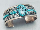 7 Inch Wrist Vintage Southwestern Sterling Silver Turquoise Bracelet-Nativo Arts