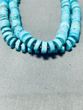 Graduating Turquoise Discs Vintage Native American Navajo Sterling Silver Necklace-Nativo Arts